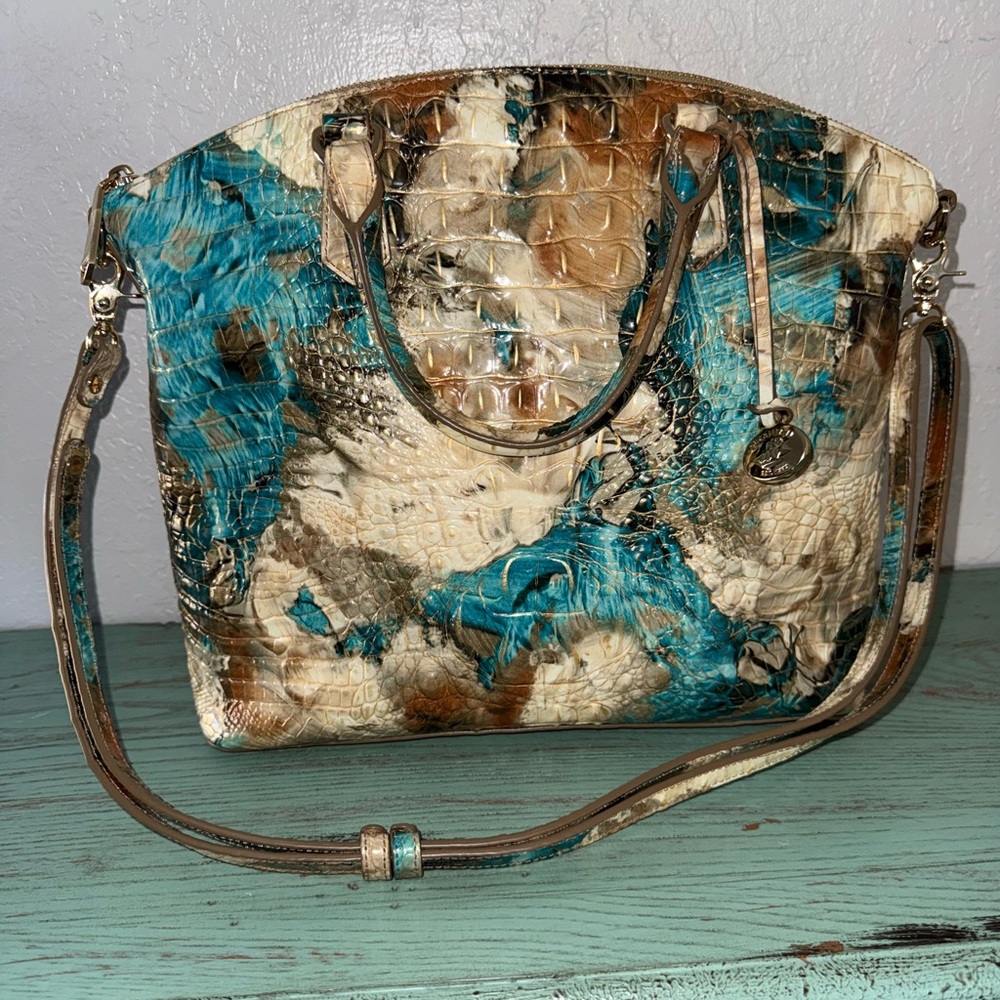 Brahmin Duxbury Satchel in Bird of Paradise color